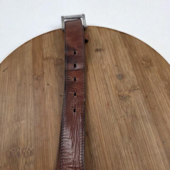 Allen Edmonds Belt Mens 32 Brown Leather Handcrafted Made in USA Dress Casual - Picture 10 of 14